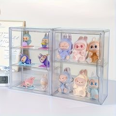 1pc Wall-Mounted Acrylic Display Case - Dustproof, for Bubble Shops & LABUBU Dolls. Modern & Durable, Showcase for Collectors