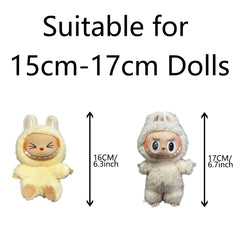 6.69inch Labubu Doll Clothes: 3 Sets w/ Hats, Knitwear & Bottoms, for Play/Display