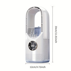 USB Tower Fan - Mist Cooling, 7-Color LED, Timer, Auto Shut-Off for Office Home Travel