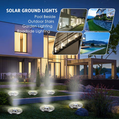 12-Pack Waterproof Solar Ground Lights – Outdoor Pathway/Yard/Lawn Lighting, White LEDs