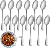 12 Stainless Steel Teaspoons: Mirror Polish, Dishwasher Safe 6.7" for Home & Restaurant