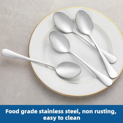 12 Stainless Steel Teaspoons: Mirror Polish, Dishwasher Safe 6.7" for Home & Restaurant