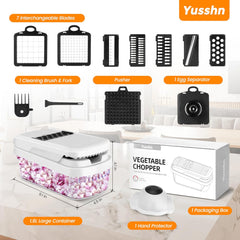 12-in-1 Pro 7-Blade Vegetable Chopper - Dicing/Slicing, Heavy Duty BPA-Free Kitchen Gadget for Carrots, Potatoes, Onions