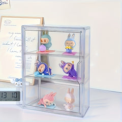1pc Wall-Mounted Acrylic Display Case - Dustproof, for Bubble Shops & LABUBU Dolls. Modern & Durable, Showcase for Collectors