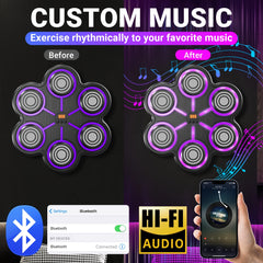 Smart Music Boxing Trainer w/ Gloves - Wall-Mounted Punching Target for Home & Gym - Perfect Fitness Gift