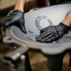 50 Pcs Black Disposable Nitrile Gloves - Durable & Waterproof | Kitchen, Tattoo, Cleaning, Auto Care | Textured Grip | Latex-Free •