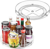 2-Pack 9.5" 10.5" 11" Lazy Susan Turntable - Non-Skid Fridge & Cabinet Organizer