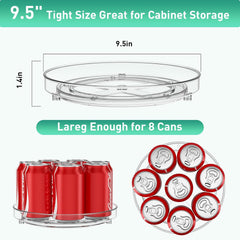 2-Pack 9.5" 10.5" 11" Lazy Susan Turntable - Non-Skid Fridge & Cabinet Organizer