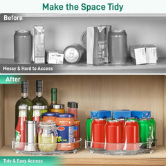 2-Pack 9.5" 10.5" 11" Lazy Susan Turntable - Non-Skid Fridge & Cabinet Organizer
