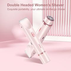 2-in-1 IPX7 Waterproof Body Shaver & Bikini Trimmer - Detachable Head Cordless for Smooth Legs