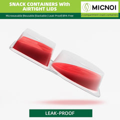 20 Pack Reusable 2-Compartment Snack Containers, BPA-Free Sauce Boxes for Kids & Adults On-the-Go