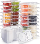 20Pcs Reusable Snack Containers, Double Compartment Portion Control Boxes for On-the-Go Meals & Camping