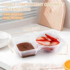 20Pcs Reusable Snack Containers, Double Compartment Portion Control Boxes for On-the-Go Meals & Camping