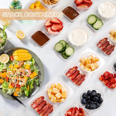 20Pcs Reusable Snack Containers, Double Compartment Portion Control Boxes for On-the-Go Meals & Camping