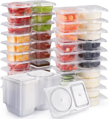 20Pcs Reusable Snack Containers, Double Compartment Portion Control Boxes for On-the-Go Meals & Camping