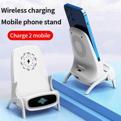 3 in 1 Wireless Charger Station Phone Stand Holder Bracket Decoration with Speaker Function,Fast Charging, Supply for All Phones