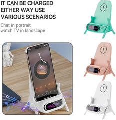 3 in 1 Wireless Charger Station Phone Stand Holder Bracket Decoration with Speaker Function,Fast Charging, Supply for All Phones