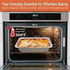 30-Pack 9x13 Inch Heavy Duty Aluminum Foil Pans - Disposable Half-Size for Cooking, Freezing & Storage