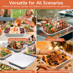 30-Pack 9x13 Inch Heavy Duty Aluminum Foil Pans - Disposable Half-Size for Cooking, Freezing & Storage