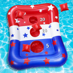 36" Inflatable Cornhole Bean Bag Toss for Family (Ages 4-12), Patriotic 4th of July Game