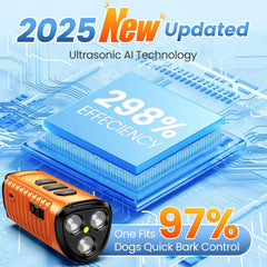 3X Ultrasonic Dog Barking Deterrent: 50ft Range, 5 Modes, Flashlight & Beep (Safe for All Sizes)