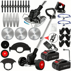 Cordless Electric Lawn Mower - Portable for Garden Yard, 3 Blades & 2 Batteries, High Power - Father's Day Gift for Dad/Husband