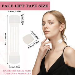 48-Piece Invisible Neck Tapes – Face Lift, 8 Skin Tones + 40 Replacements