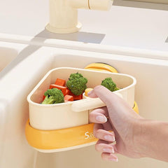 2025 Upgraded Sink Strainer Basket: Auto-Dump & Suction Cup | Kitchen Drainer & Corner Catcher
