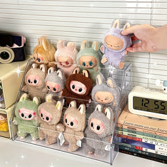 LABUBU Acrylic Display Case - Adjustable Transparent Organizer for Plush Doll Collection