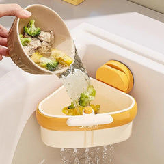 2025 Upgraded Sink Strainer Basket: Auto-Dump & Suction Cup | Kitchen Drainer & Corner Catcher