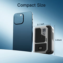 2025 Hands-Free Neck Fan: 3000mAh, Brushless Motor, Digital Display, 3 Speeds, LED Flashlight for Outdoor Work/Camping/Fishing