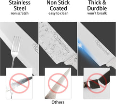 6PC Chef Knife Set with Acrylic Stand & Non-slip Block, Colorful Coating, Gift for Women