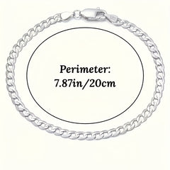 5-Piece Sterling Silver Cuban Chain Set - Boho Layering Jewelry, Perfect Gift for Women