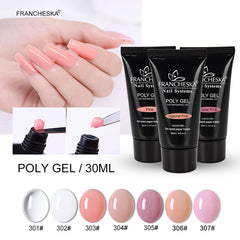 7-Color Painless Quick Crystal Extension Gel Set 30ml Nail UV Phototherapy Gel