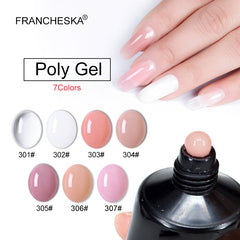 7-Color Painless Quick Crystal Extension Gel Set 30ml Nail UV Phototherapy Gel