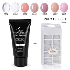 7-Color Painless Quick Crystal Extension Gel Set 30ml Nail UV Phototherapy Gel