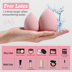7 Pcs Makeup Sponge Set Blender Sponges for Liquid, Cream, and Powder, Multi-colored