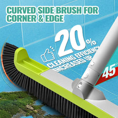 18" Pool Brush Head Cleans Walls & Floors, Curved Ends, Scrub Brush for All Pool Types, Fits Most Poles - Green/Black