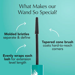 Liquid Lash Extensions Mascara, Tubing Thrive Mascara Lengthening, Volumizing & Curling, Smudge Proof, Washable, No Clumping or Flaking, Vegan & Cruelty Free, Crystal (Brown Black)