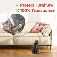 18 Pcs Clear Cat Scratch Protector for Furniture, Self-Adhesive Couch Guard