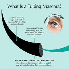Liquid Lash Extensions Mascara, Tubing Thrive Mascara Lengthening, Volumizing & Curling, Smudge Proof, Washable, No Clumping or Flaking, Vegan & Cruelty Free, Crystal (Brown Black)