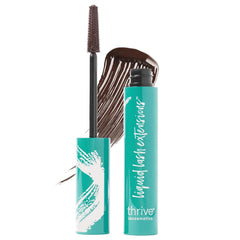 Liquid Lash Extensions Mascara, Tubing Thrive Mascara Lengthening, Volumizing & Curling, Smudge Proof, Washable, No Clumping or Flaking, Vegan & Cruelty Free, Crystal (Brown Black)