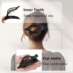 8-Pack Women's French Flat Hair Clips—Large Matte No-Slip Claw Barrettes (Thick/Thin Hair, Strong Hold)