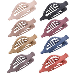 8-Pack Women's French Flat Hair Clips—Large Matte No-Slip Claw Barrettes (Thick/Thin Hair, Strong Hold)