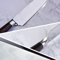 8-Pc Chef Knife Set: High-Carbon Steel Blades & Ergonomic Pakkawood Handle