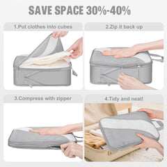 8-Piece Compression Packing Cubes—Carry-On Friendly (Luggage Essentials, Shoe/Laundry Bags)
