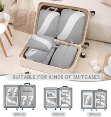 8-Piece Compression Packing Cubes—Carry-On Friendly (Luggage Essentials, Shoe/Laundry Bags)