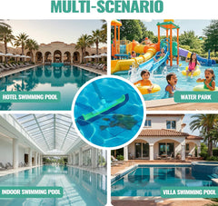 18" Pool Brush Head Cleans Walls & Floors, Curved Ends, Scrub Brush for All Pool Types, Fits Most Poles - Green/Black