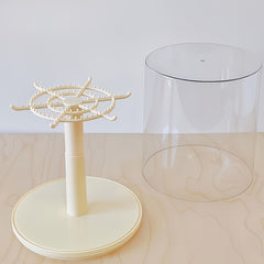 360° Rotating Acrylic Display Case & Dust-Proof Shelf - Perfect Gift! 3-Tier w/ Hooks for Plush Toys & Decorative Statues.