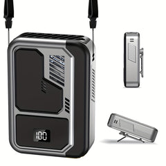 2025 Hands-Free Neck Fan: 3000mAh, Brushless Motor, Digital Display, 3 Speeds, LED Flashlight for Outdoor Work/Camping/Fishing